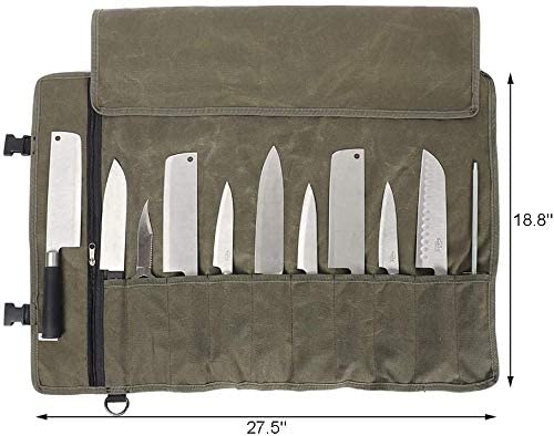 Heavy Duty Carrying Knife Durable Chef Holder Set Work Safety Tool Bag Manufacturer Waxed Canvas Chef Pocket Knife Roll Set Bag